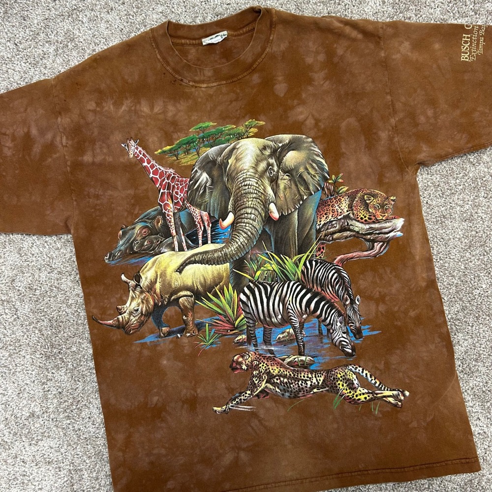Vintage Busch Gardens Jungle Tshirt NO‎ SIZE TAG (Large) Habitat Tiger Nature